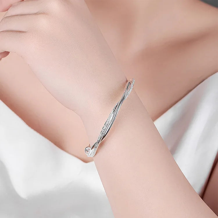 Sterling Silver Weave Bangle Bracelet