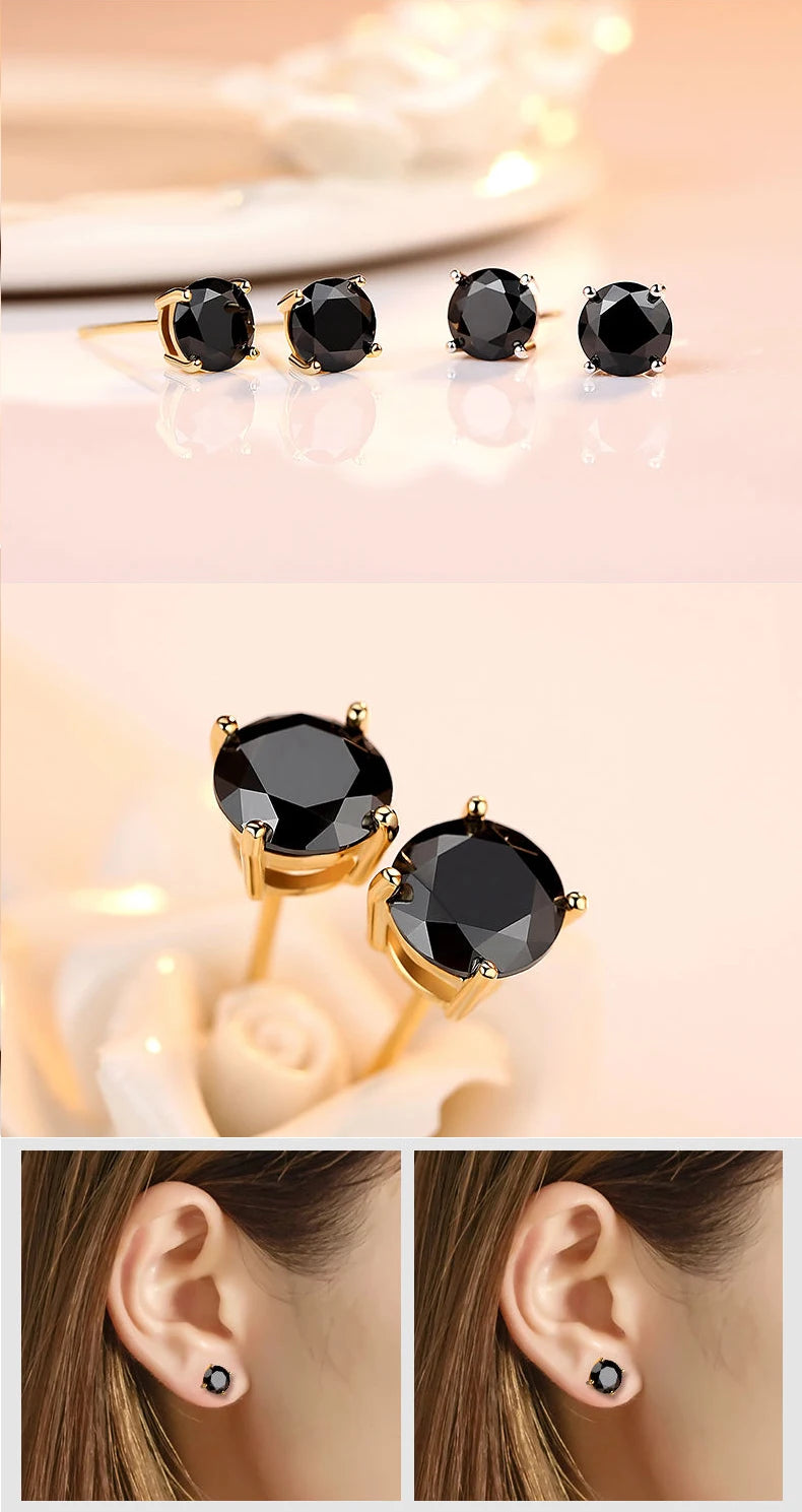 Platinum-Plated Moissanite Stud Earrings