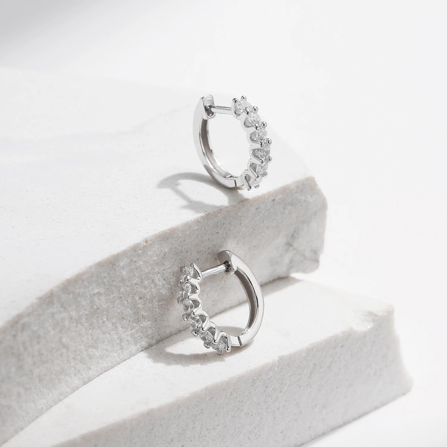 Small Moissanite Hoop Earrings