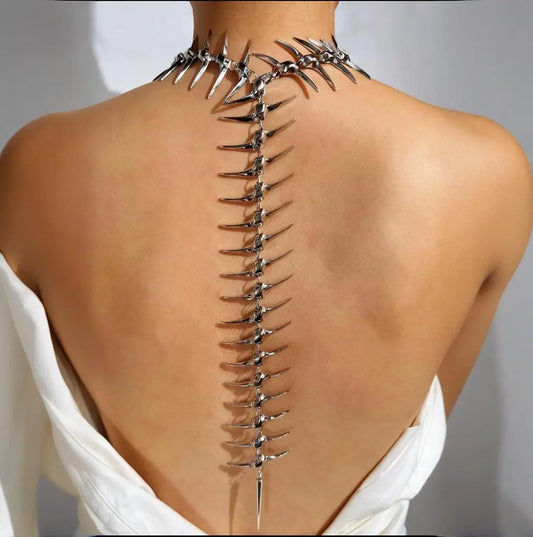 Edgy Niche Hip-Hop Thorn Skeleton Alloy Women's Necklace Perfect for Holiday Parties Everyday Wear Street Style Outfits NEW