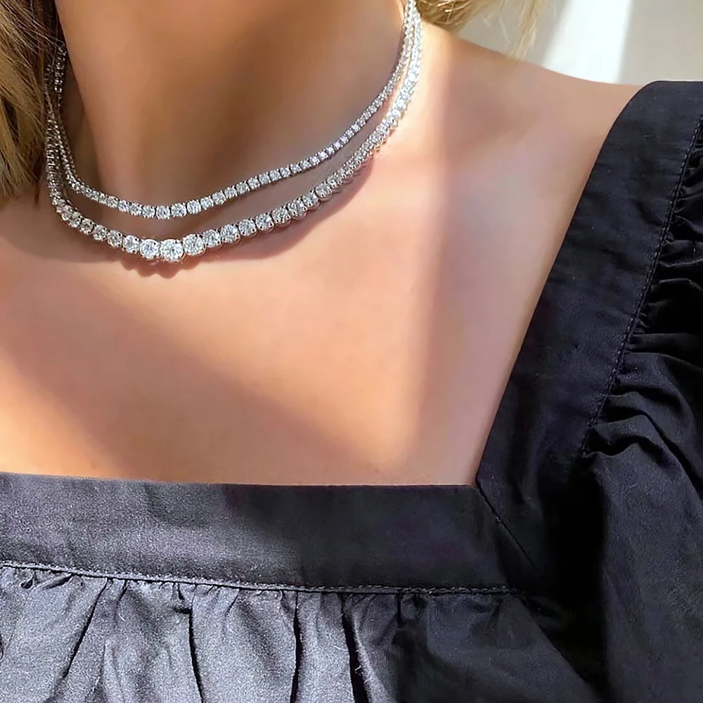 Moissanite Tennis Choker Necklace