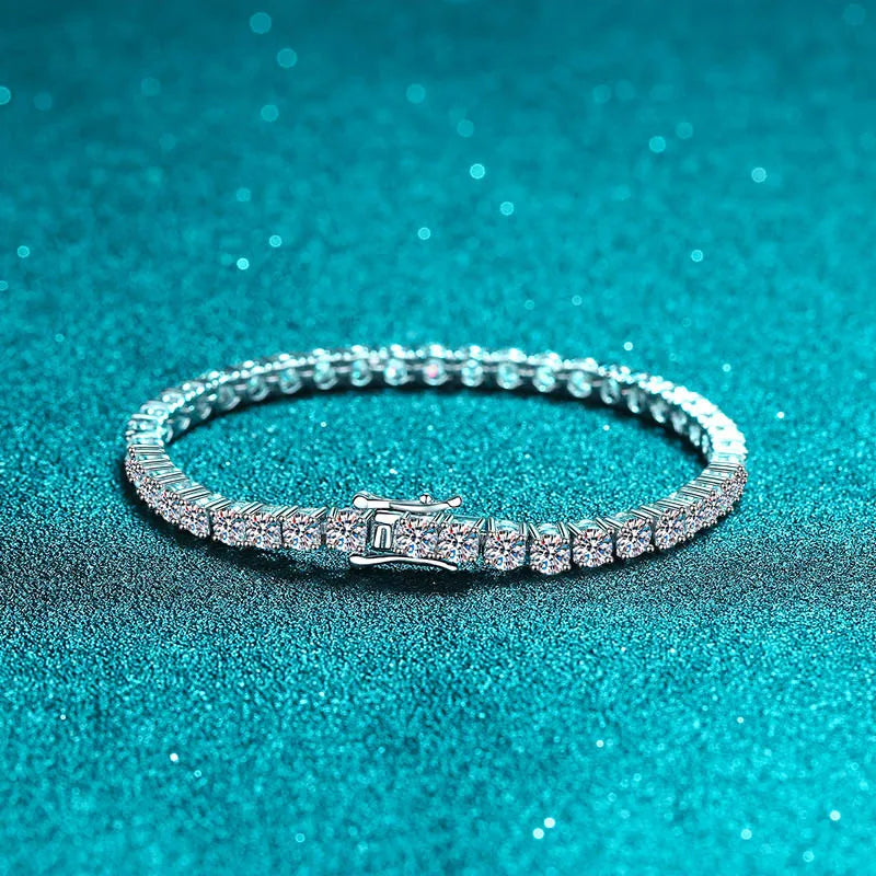 Factory Price D VVS1 Moissanite Tennis Bracelet 925 Sterling Silver Single Row Classics with GRA Bracelets for Women Man Jewelry