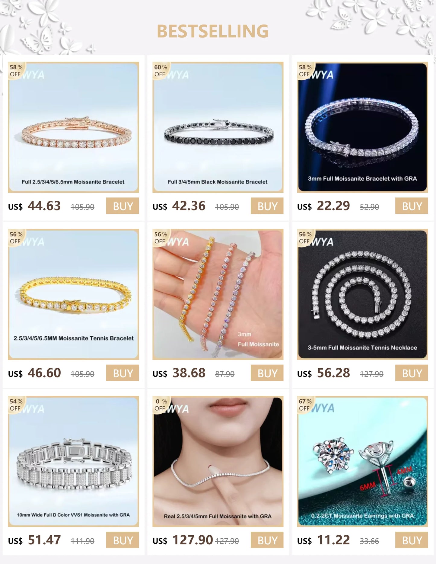 Moissanite Chain Bracelet