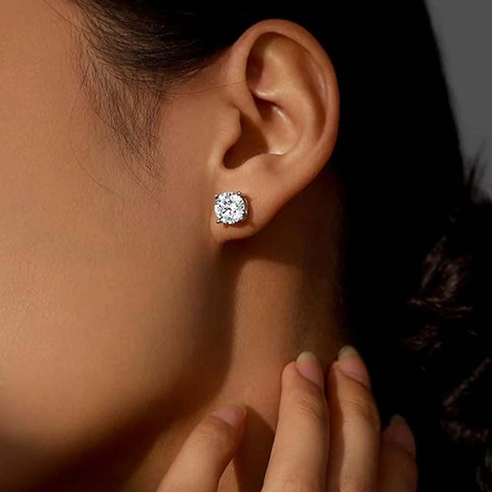Moissanite Stud Earrings, 2.0CT