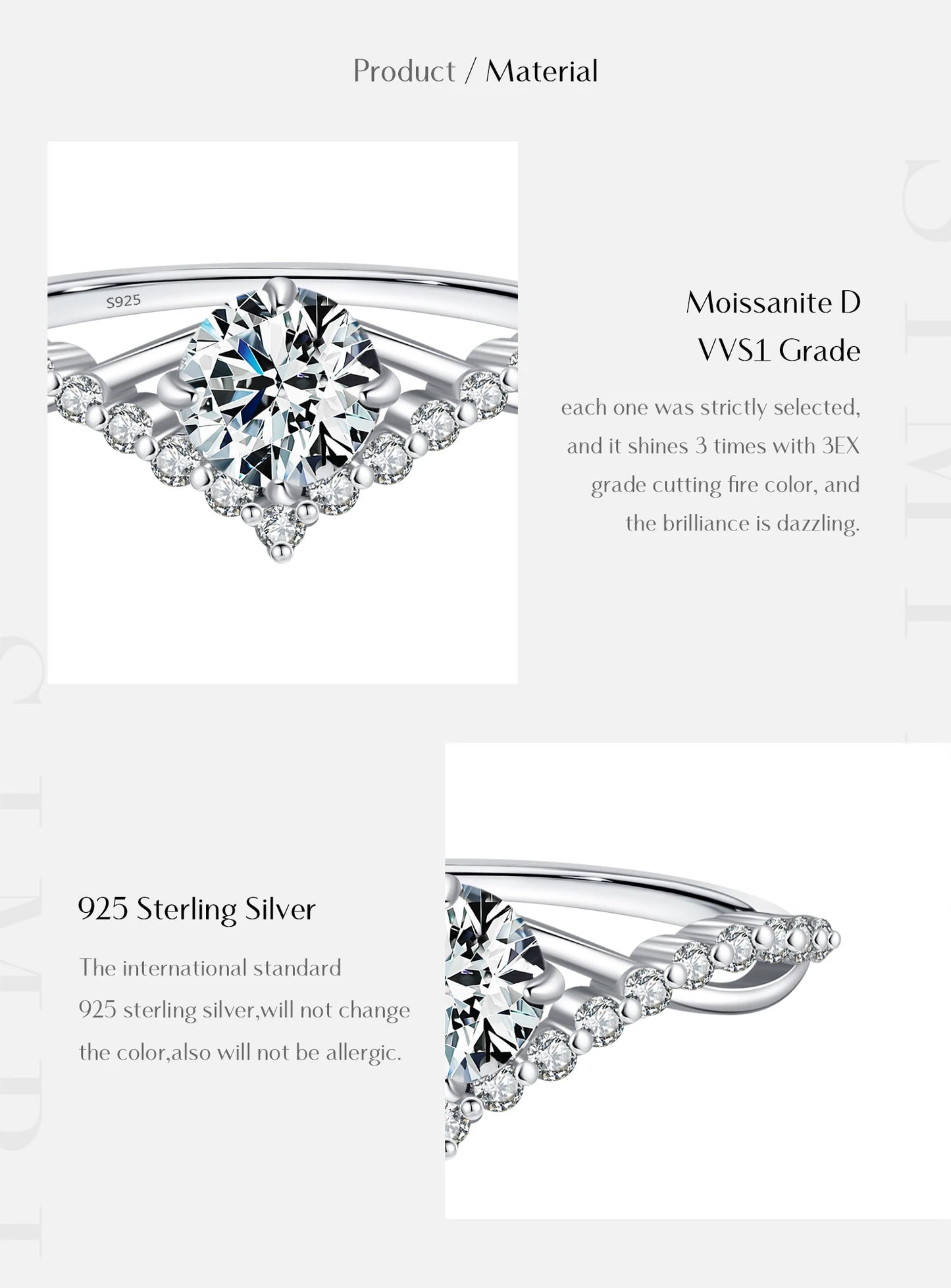 Delicate Crown Moissanite Ring