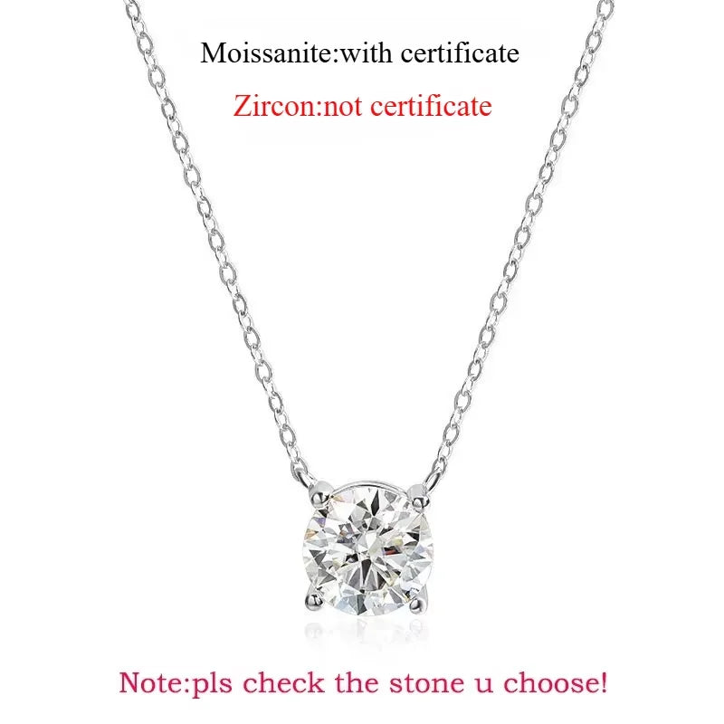 Rose Gold Moissanite Pendant Necklace