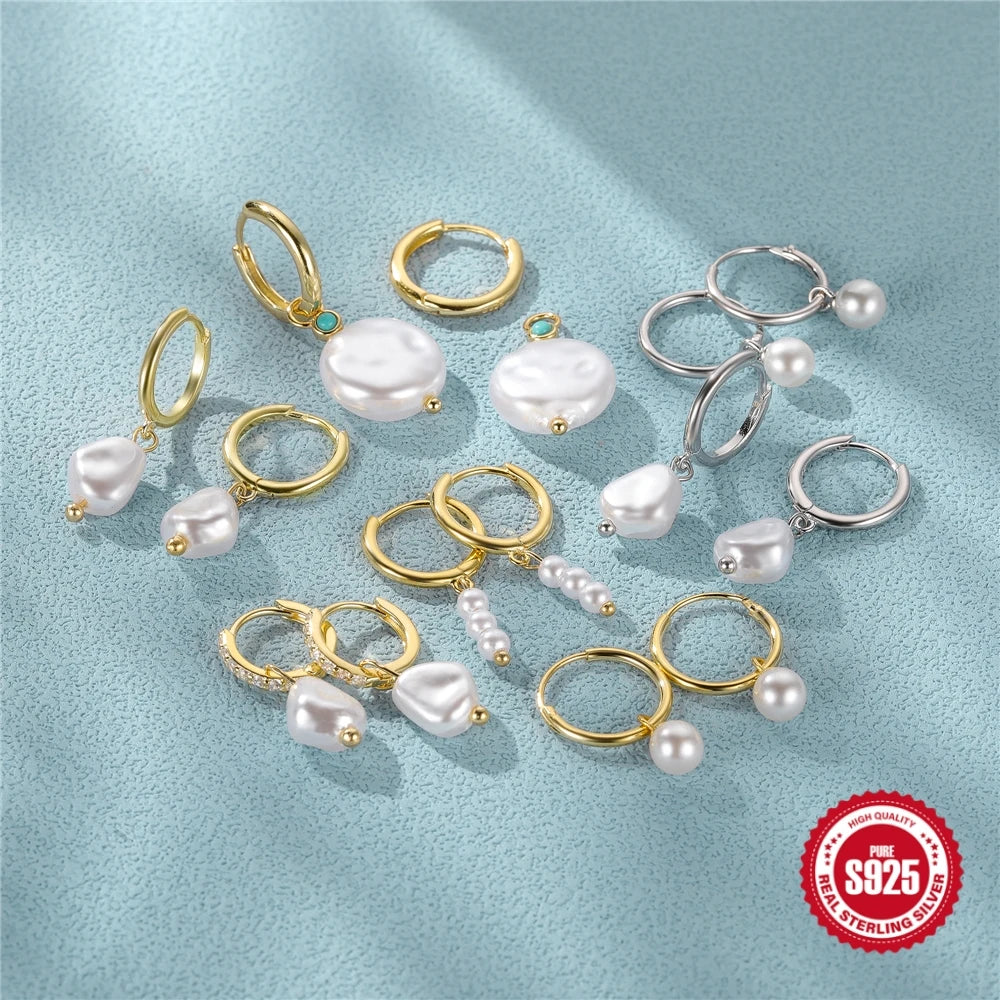 Pearl Hoop Earrings