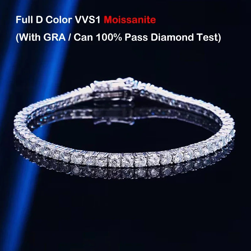 Moissanite Chain Bracelet