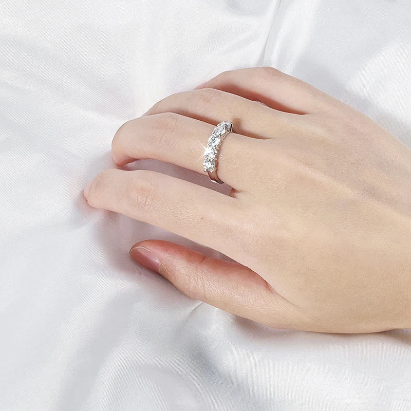 White Gold Moissanite Wedding Band