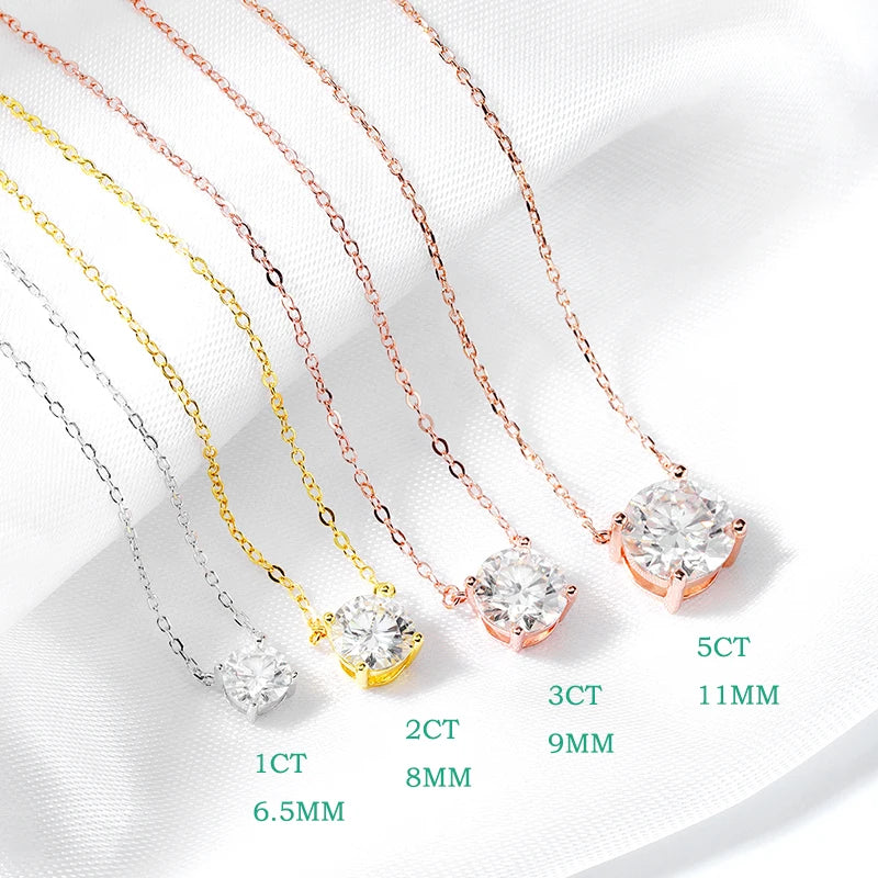 Rose Gold Moissanite Pendant Necklace