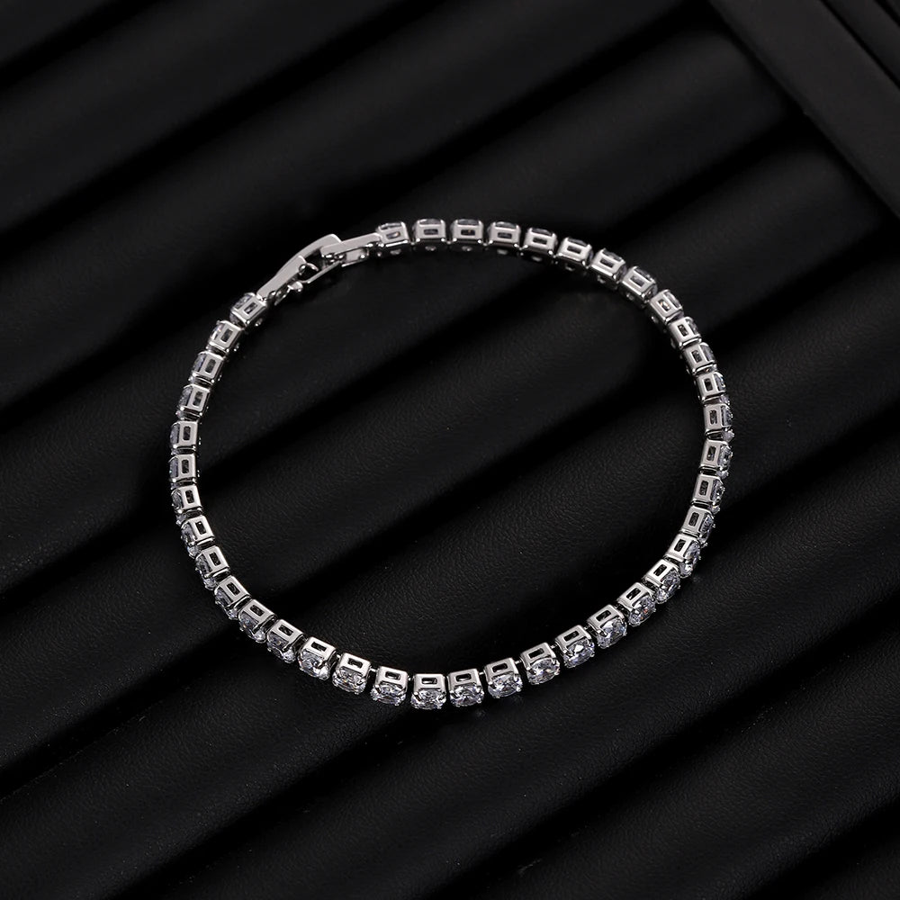 Iced Tennis Bracelet, Cubic Zirconia