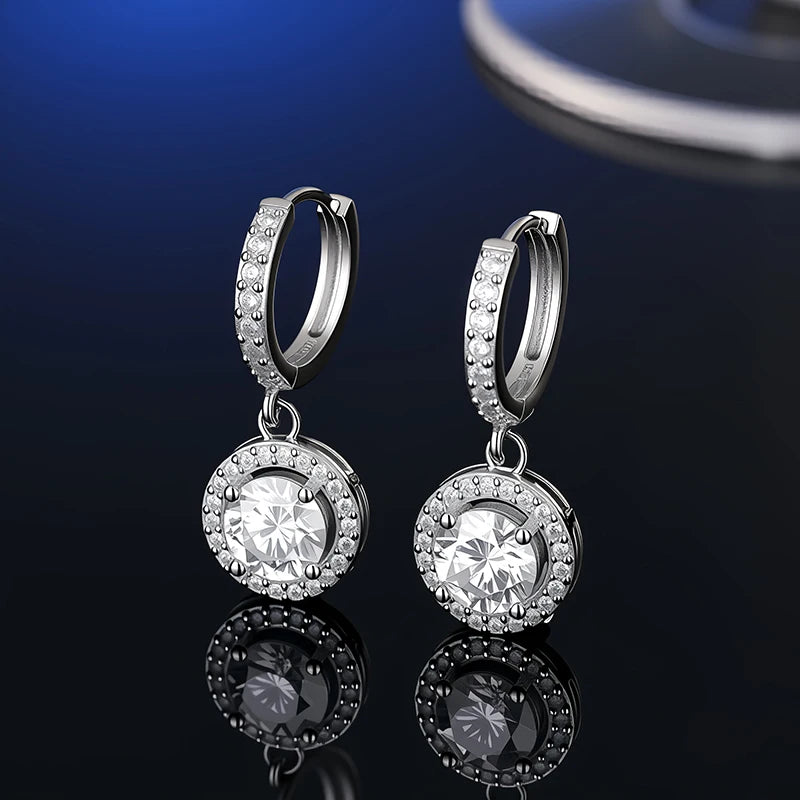 Platinum-Plated Moissanite Stud Earrings