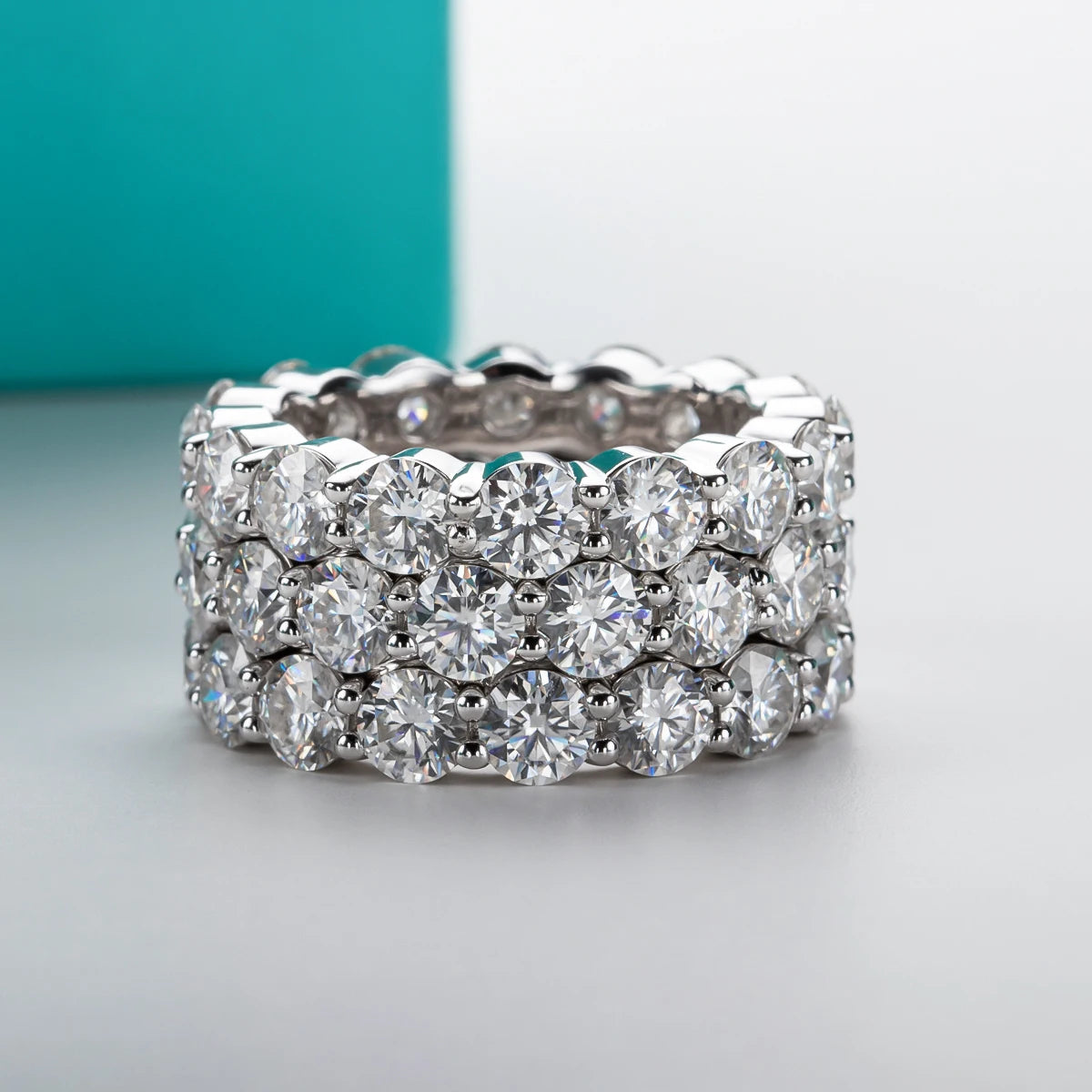 Moissanite Wedding Band Ring