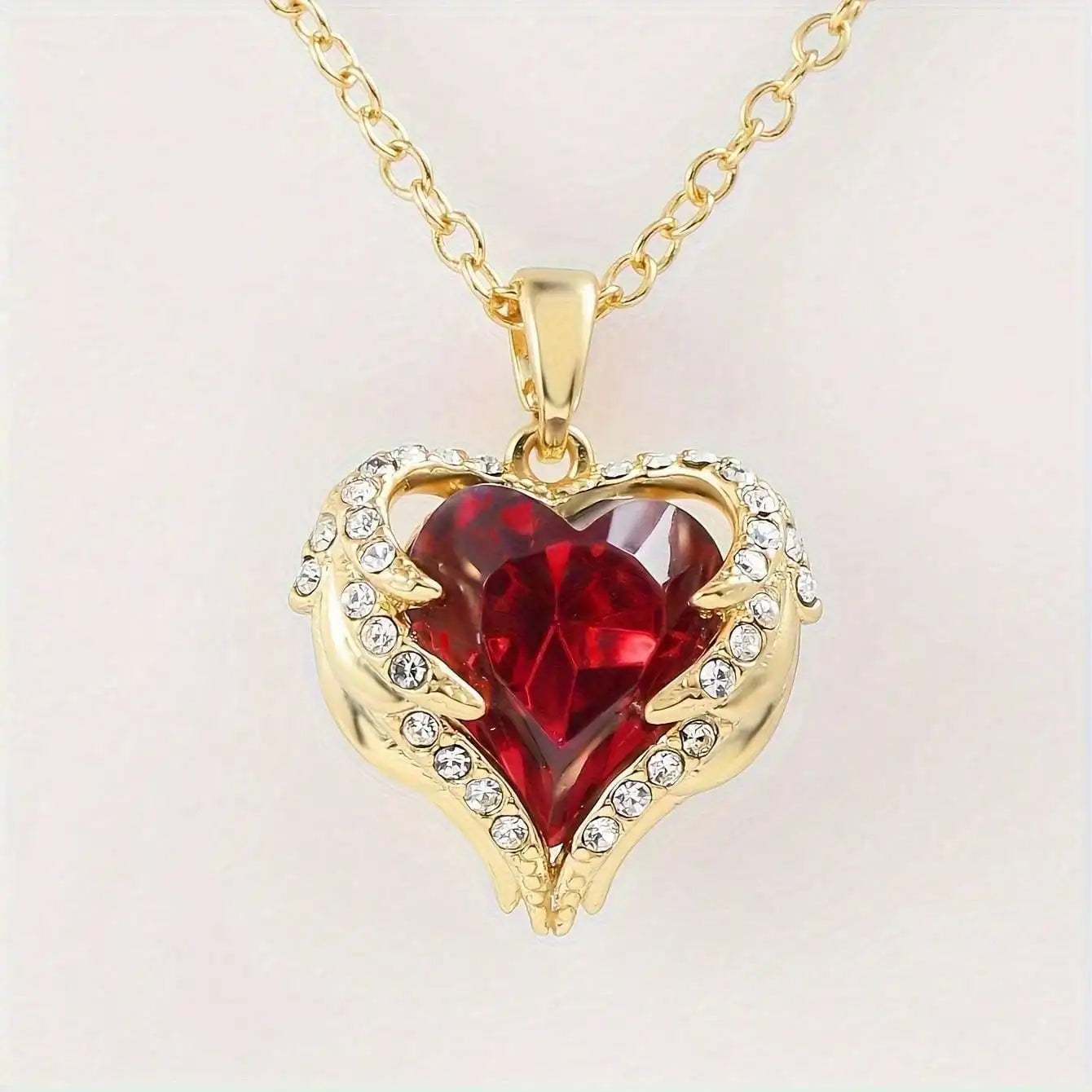 Crystal Heart Pendant Necklace| Tarnish-Free tainless Steel