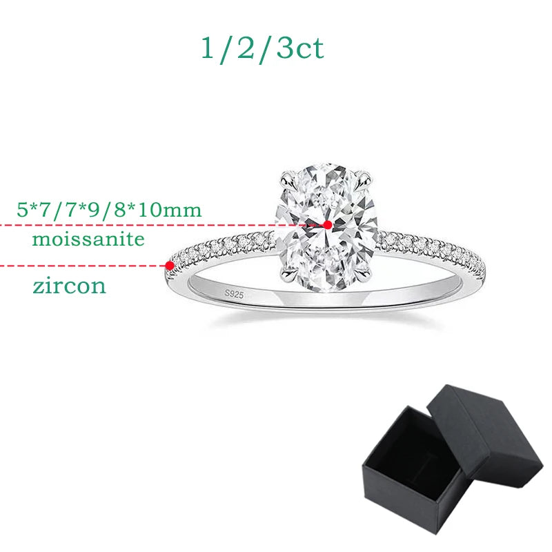 Oval Cut Moissanite Promise Ring