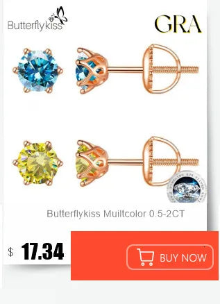Moissanite Stud Earrings, 1CT