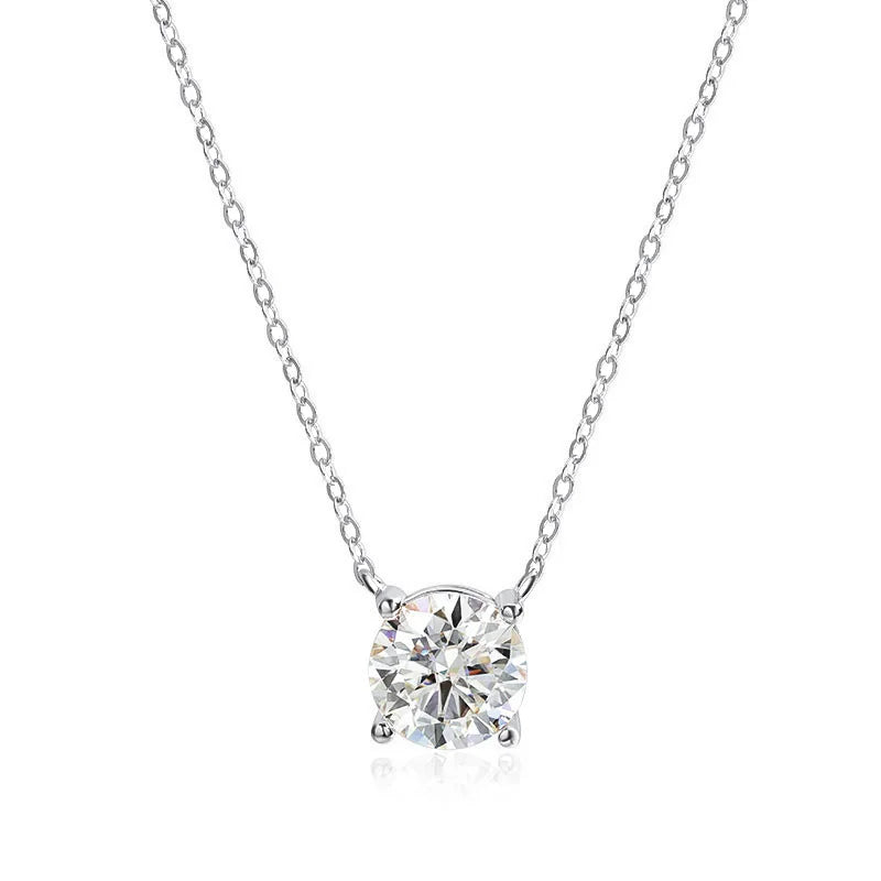 Rose Gold Moissanite Pendant Necklace