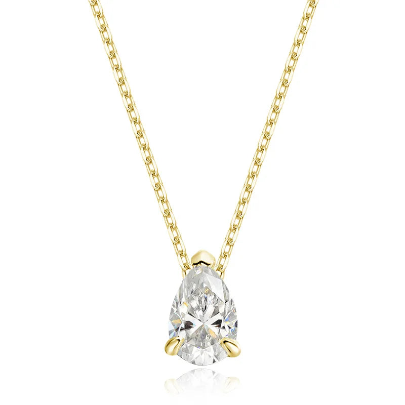 Pear Cut Moissanite Pendant Necklace