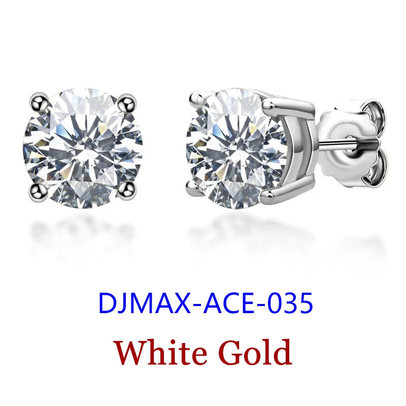 Moissanite Screw-Back Stud Earrings