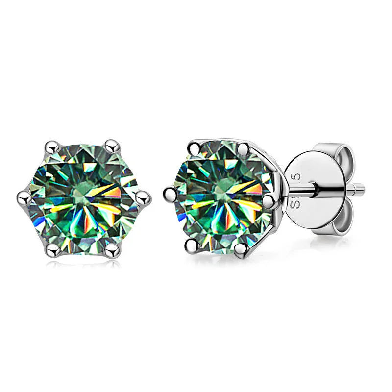 Moissanite Stud Earrings, 1CT