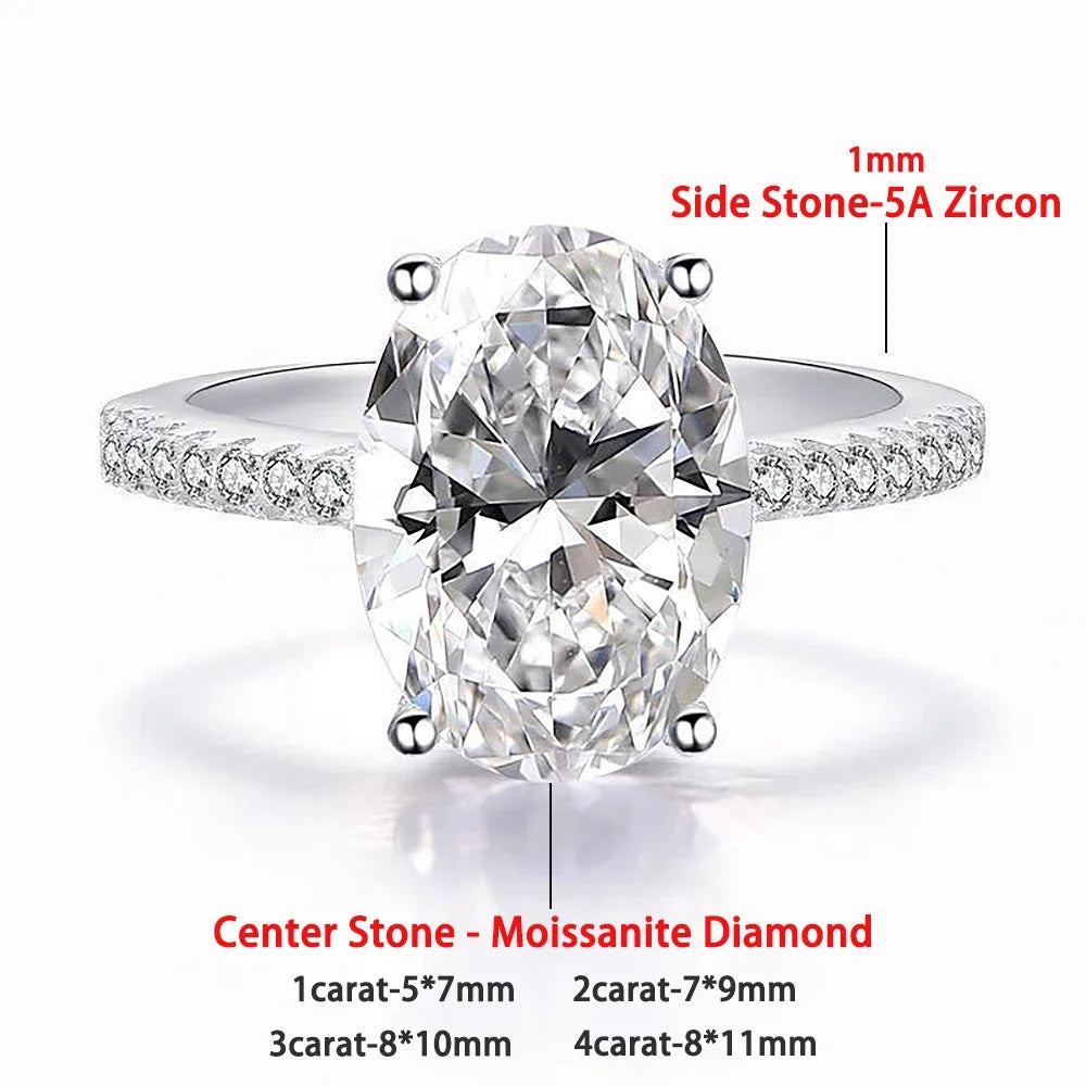 Oval Halo Moissanite Engagement Ring