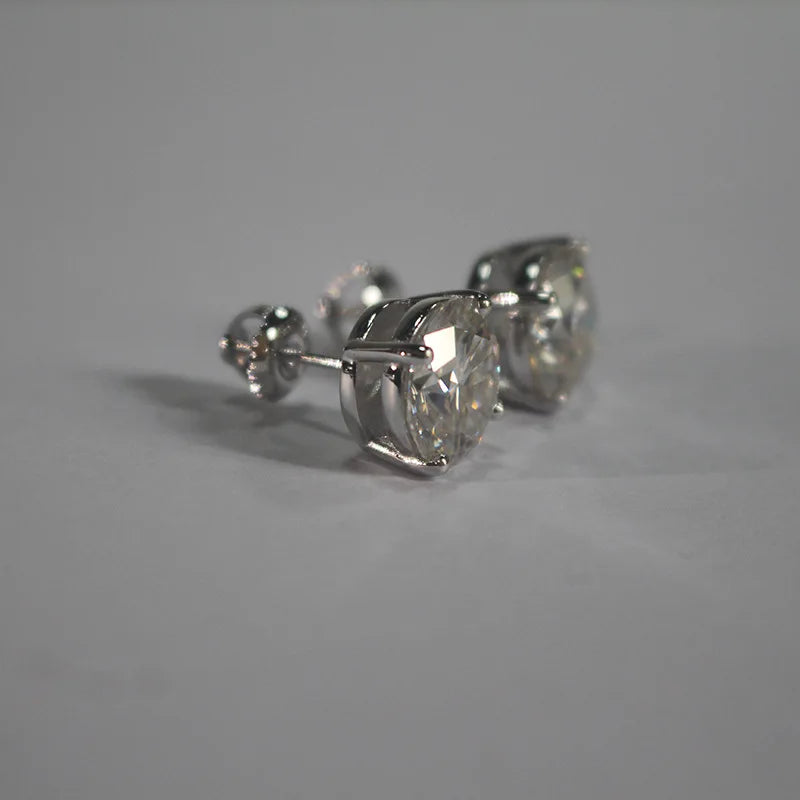Moissanite Screw-Back Stud Earrings