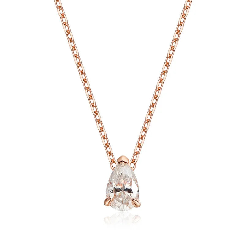 Pear Cut Moissanite Pendant Necklace