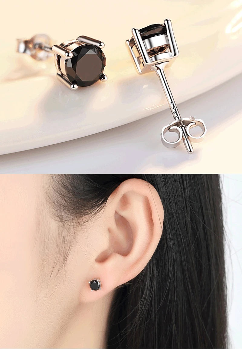 Platinum-Plated Moissanite Stud Earrings