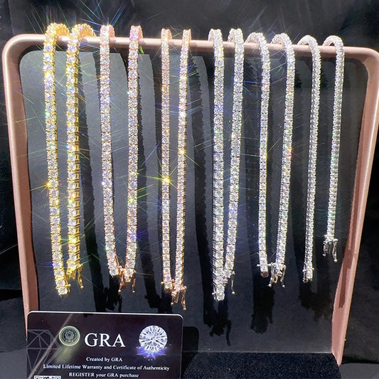 Hip Hop Moissanite Tennis Chain Bracelet