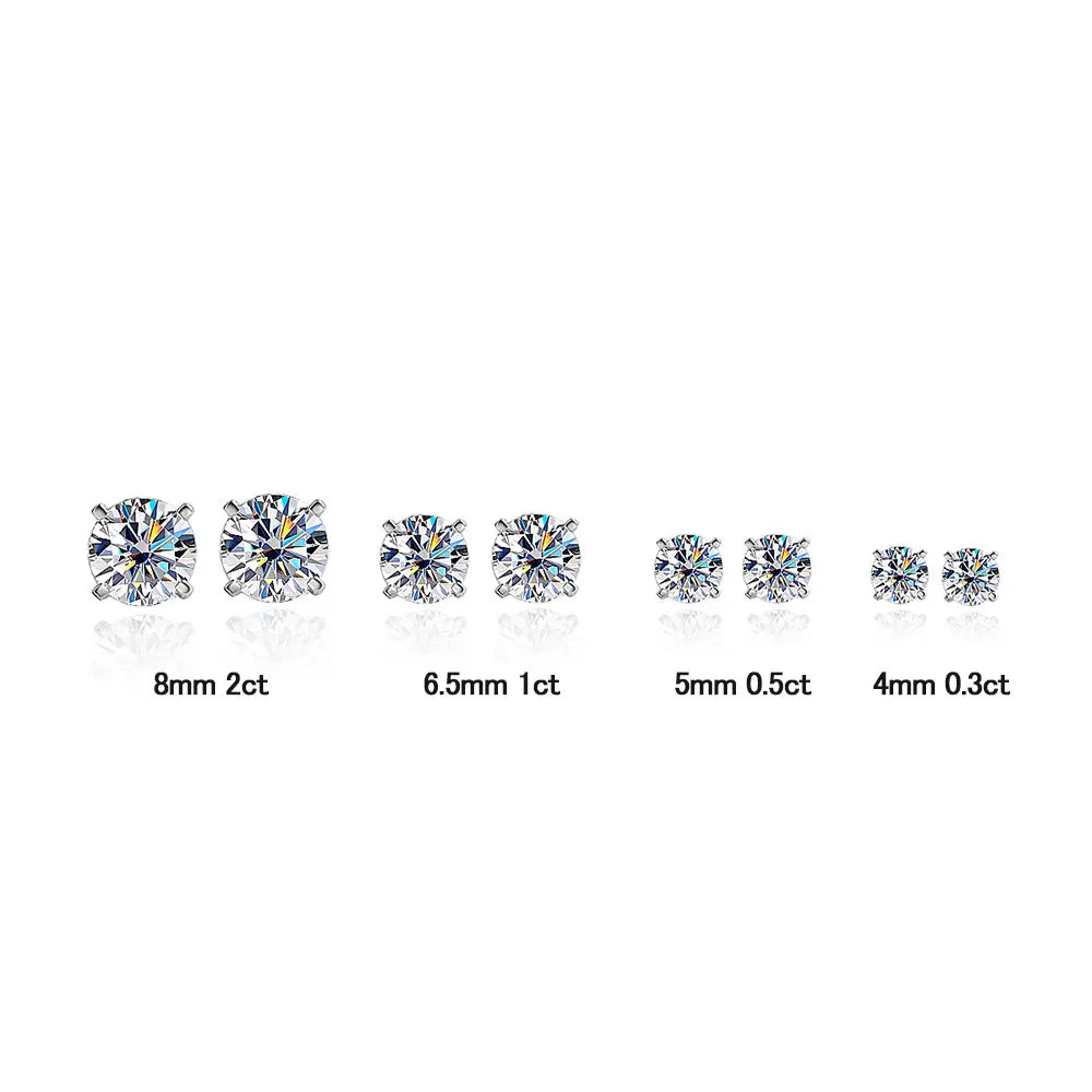 Four-Claw Moissanite Stud Earrings