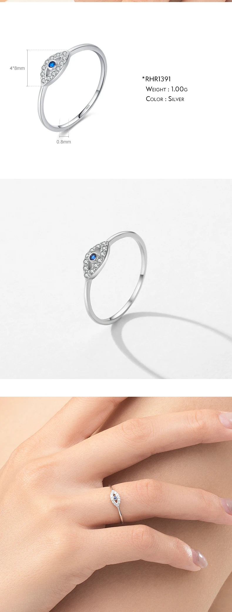 Blue CZ Statement Ring