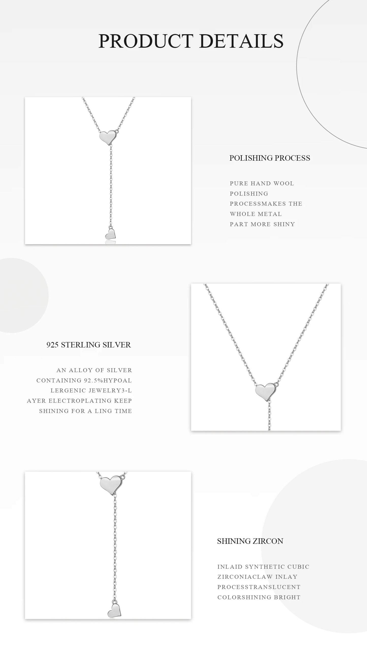 Adjustable Heart Pendant Necklace