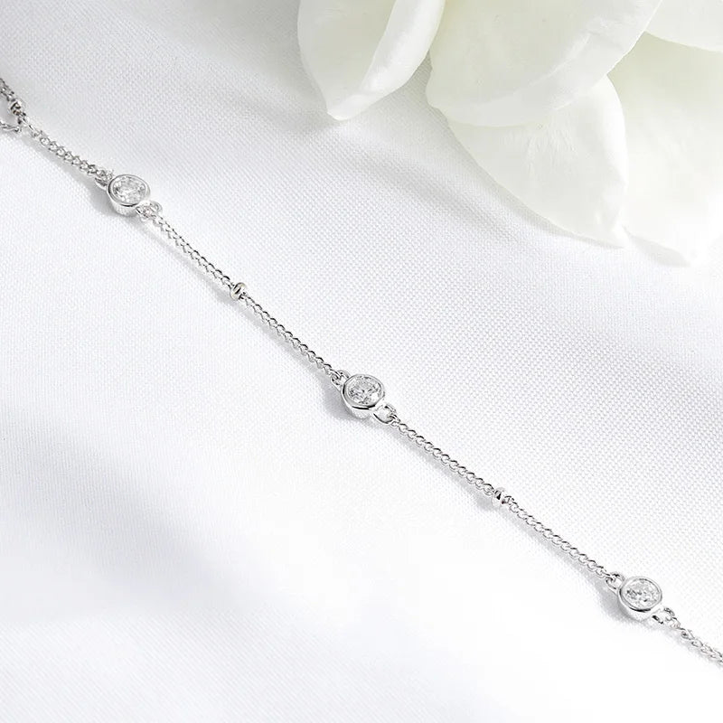 Adjustable Moissanite Chain Bracelet