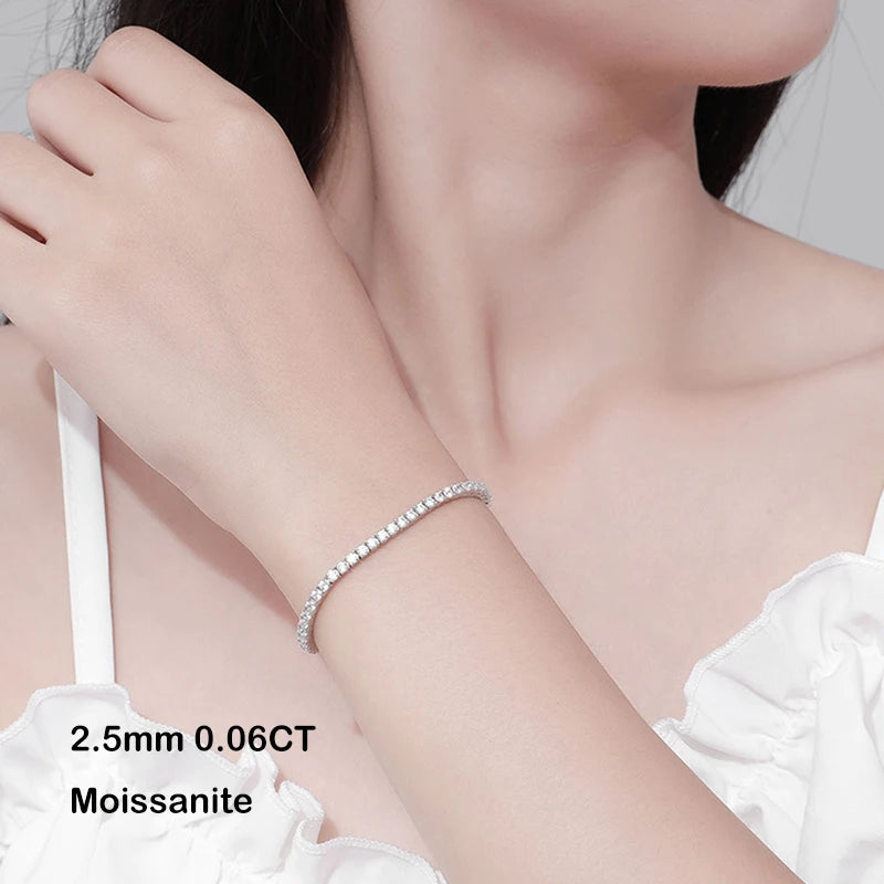 Moissanite Chain Bracelet