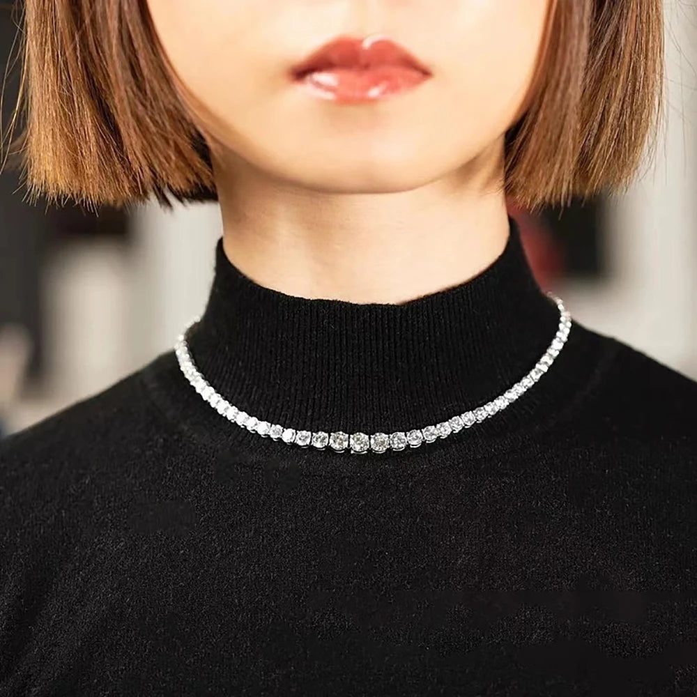 Moissanite Tennis Choker Necklace