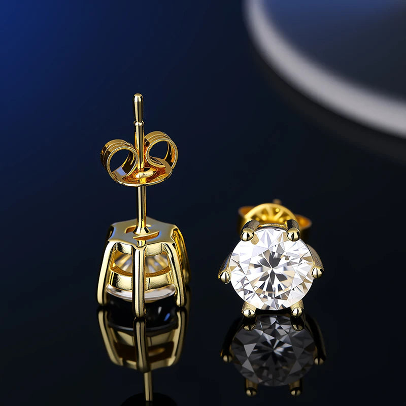 Platinum-Plated Moissanite Stud Earrings