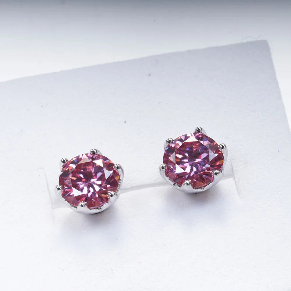 Moissanite Stud Earrings, 1CT