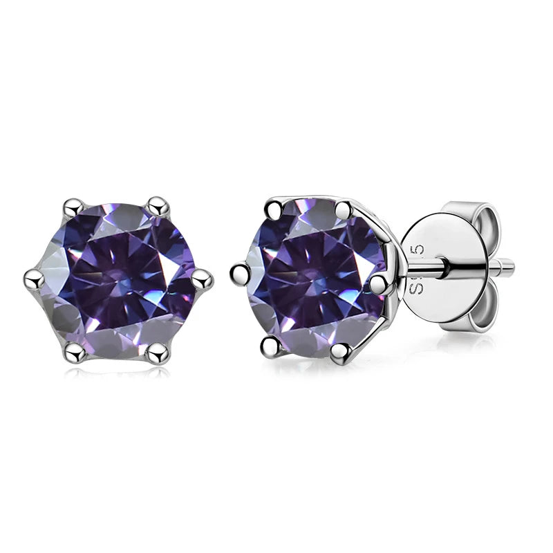 Moissanite Stud Earrings, 1CT