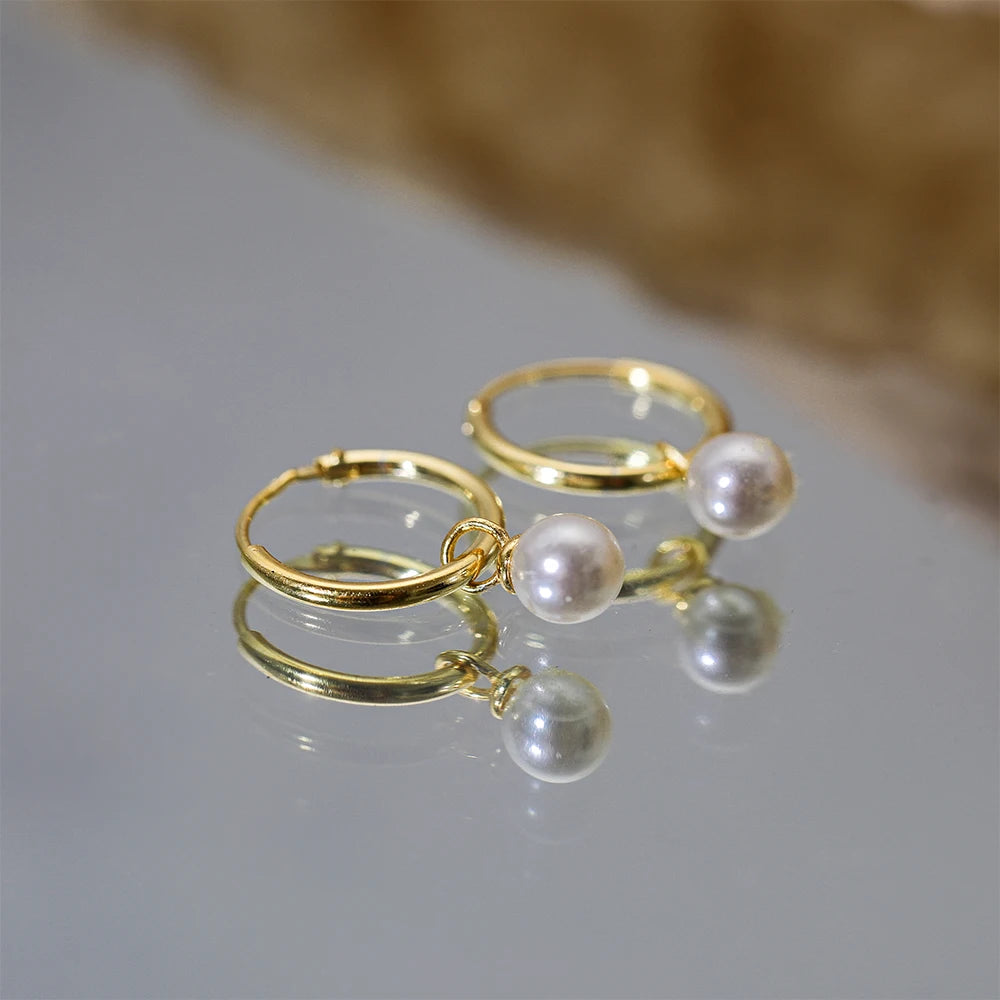 Pearl Hoop Earrings