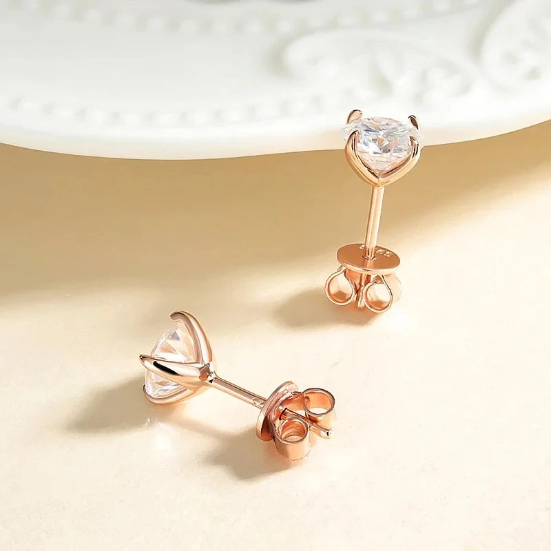 18K Plated Moissanite Stud Earrings