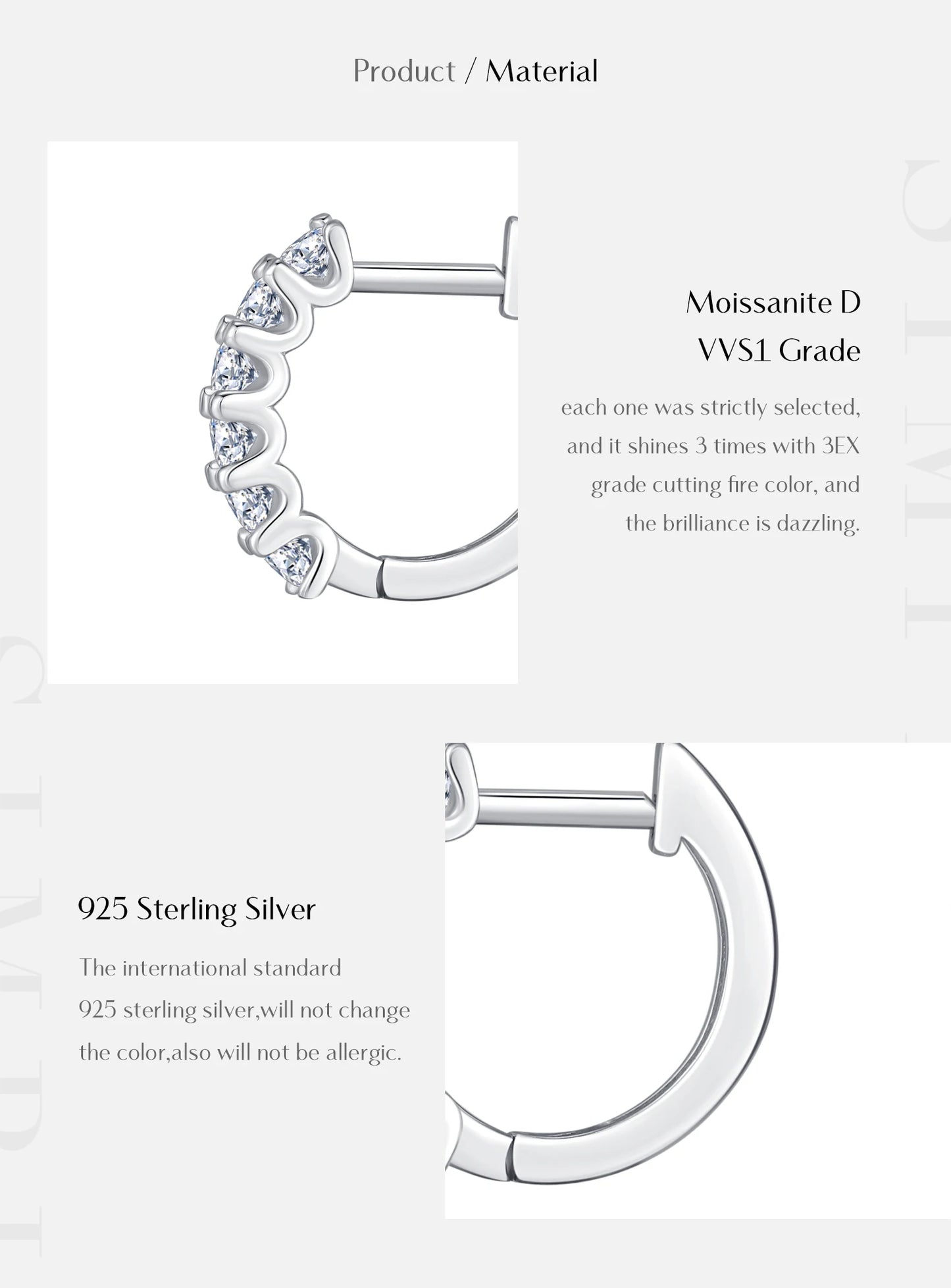 Small Moissanite Hoop Earrings
