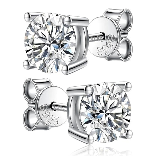 Moissanite Stud Earrings, 2.0CT