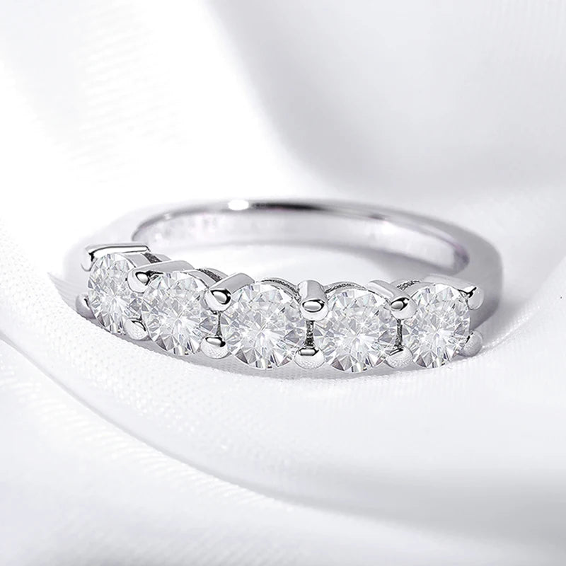 White Gold Moissanite Wedding Band