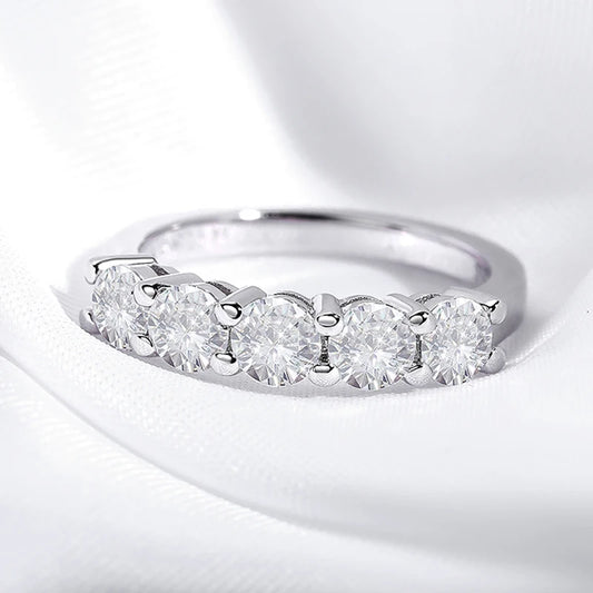 White Gold Moissanite Wedding Band