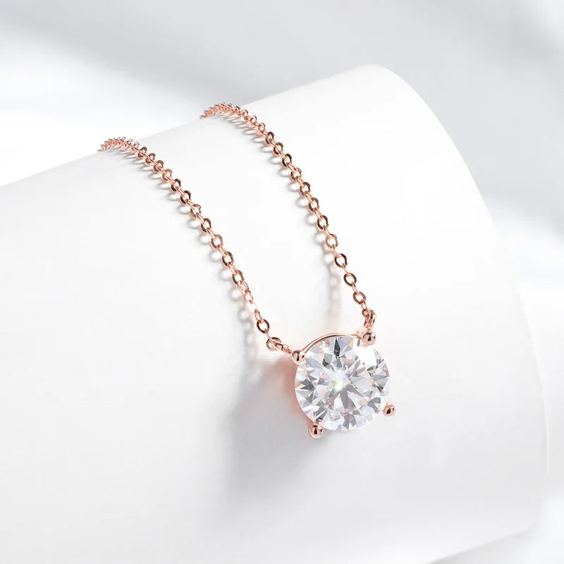Rose Gold Moissanite Pendant Necklace