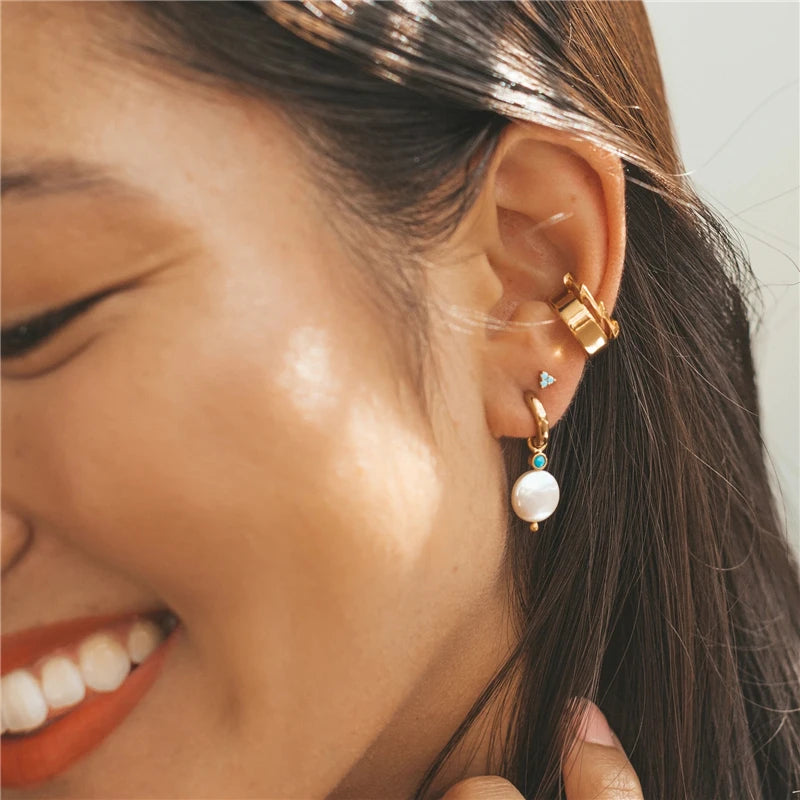 Pearl Hoop Earrings