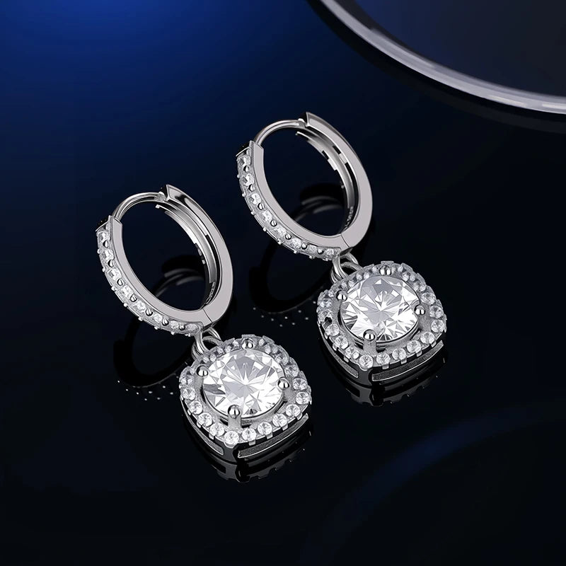 Platinum-Plated Moissanite Stud Earrings