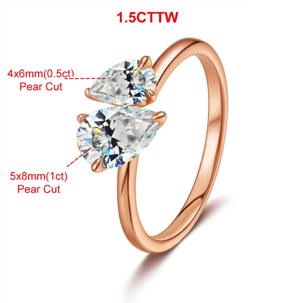 Toi et Moi Moissanite Ring