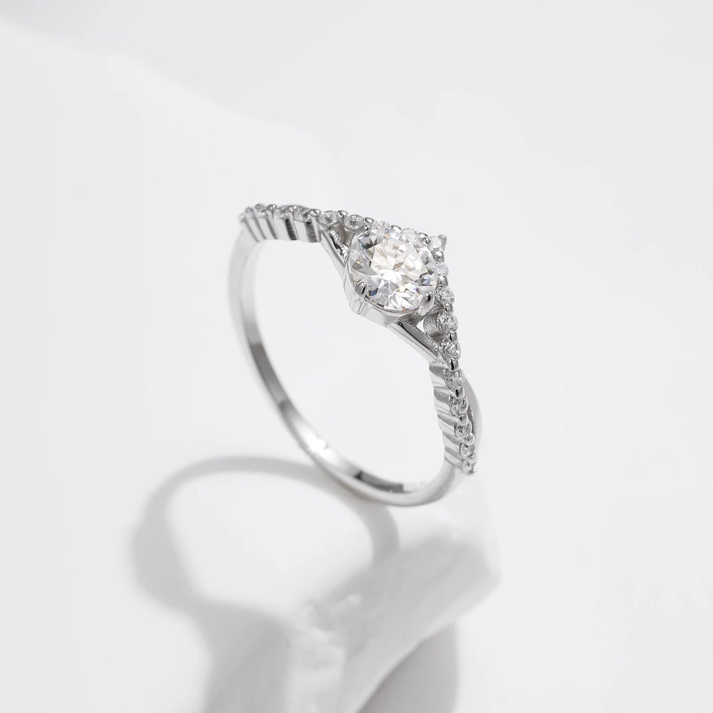 Delicate Crown Moissanite Ring