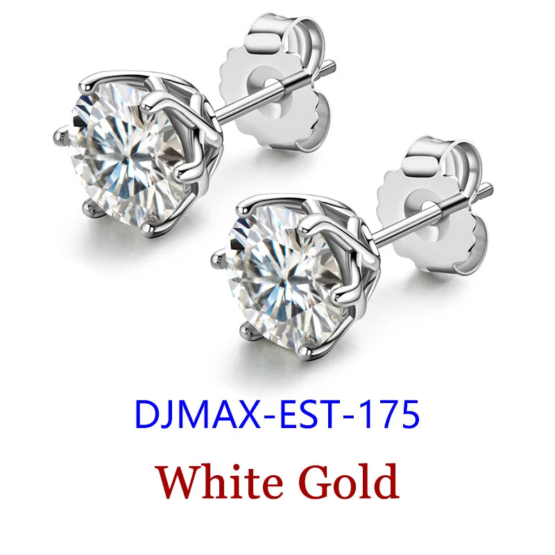 Moissanite Screw-Back Stud Earrings